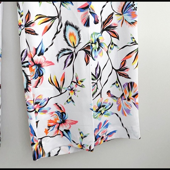 NWT BAR III White Floral Printed Wide Leg Pants - Picture 4 of 5